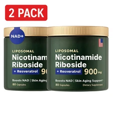 2 Pack Reus Research NAD+ Supplement 900mg Anti-Aging Nicotinamide Riboside