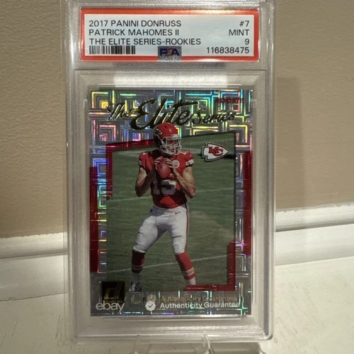 2017 Panini Donruss the Elite Series Rookies Patrick Mahomes II #7 (RC) PSA 9