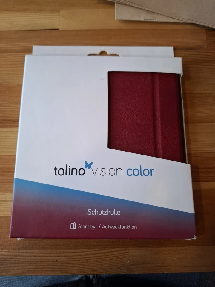 Schutzhülle - tolino vision color - Dunkelrot - Aufweckfunktion