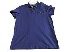 Ted Baker London Men Size 5 Medium Blue Collared Short Sleeve Polo Shirt Preppy