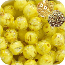 8Mm 200Pcs Glow in the Dark Glass Beads with Holes for Jewelry Making Bracelets