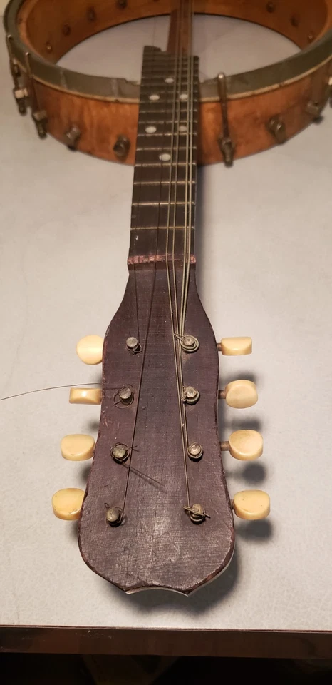 Antique S.S. Stewart 8 String Banjo #15 for Restoration or Parts - Image 4 of 4