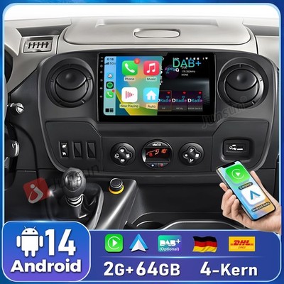 DAB+ 4G+64G Android 14 Carplay Für Renault Master Opel Movano Nissan Autoradio