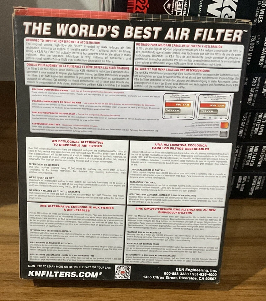 Filtro de aire K&N 332409 para 21 Infiniti Q50 07-19 Nissan Sentra 08-13 Rogue Xtrail Foto 2 de 4