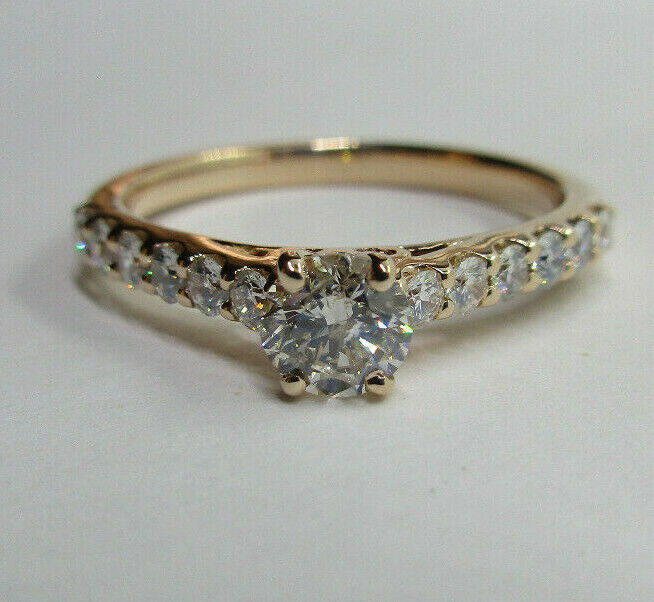 14K Rose Gold Diamond Engagement Ring Center=.55 … - image 4