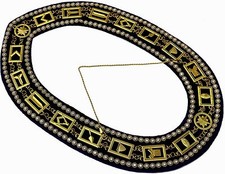 Masonic Collar FREEMASON Blue Lodge Master Mason GOLDEN DELUXE BEADS DMR-400GBRS
