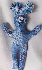 Handmade Blue Calico Themed Dammit Doll w/ Pigtails~Unique Gift idea