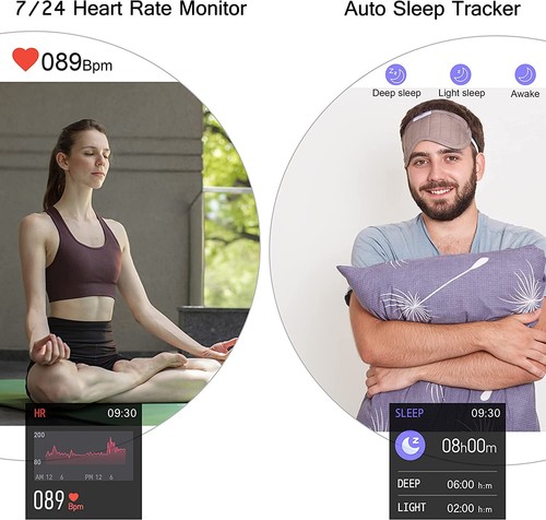 Smartwatch con monitor pressione sanguigna frequenza cardiaca per Samsung Galaxy A14 5G - Foto 9 di 38