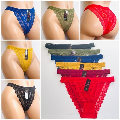 Women's High cut Bikini Lot 3/6/12 Panties Cheeky Lace Secret Lingerie Underwear