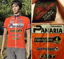 vintage neon italian GIORDANA cycling jersey ceramica panaria colnago men medium