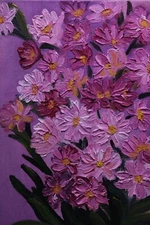 Картина маслом Хризантемы Цветы Природа Букет цв