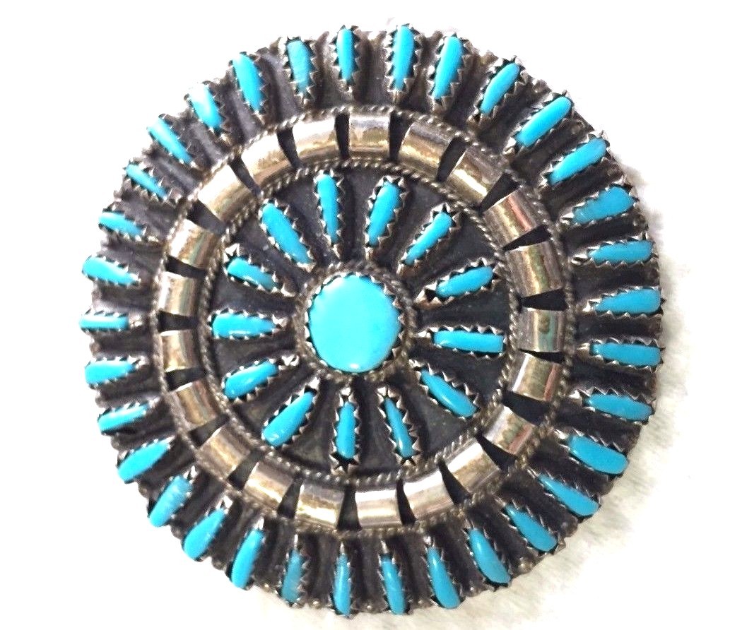 Zuni Needlepoint Pin Vintage Sterling Silver Brooch VJB PP2728 | eBay