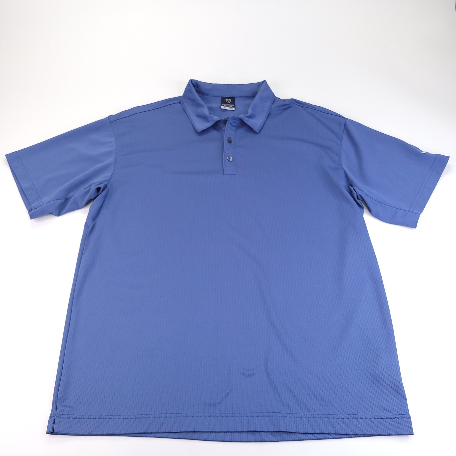 VTG Nike Golf Polo Shirt Mens XXL 2XL Blue Golf Lightweight White Sleeve Check