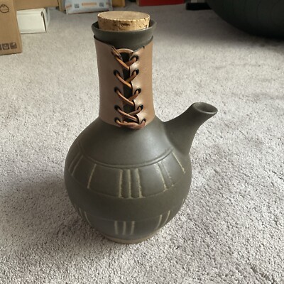 Vintage 1960s Gordon & Jane Martz Marshall Studios Leather Wrapped Carafe Signed