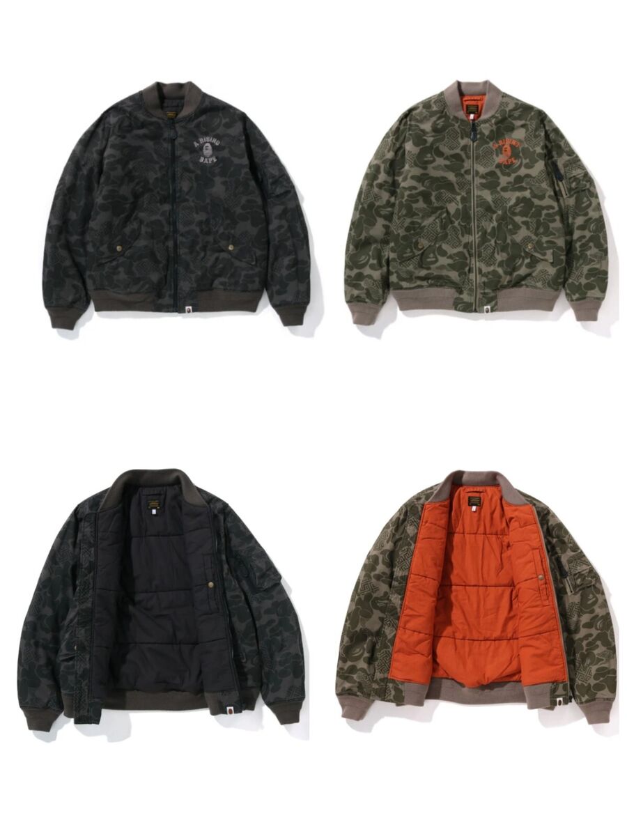 A BATHING APE Type MEN ASIA CAMO BOMBER JACKET Black A BATHING APE Type MEN ASIA CAMO BOMBER JACKET Black