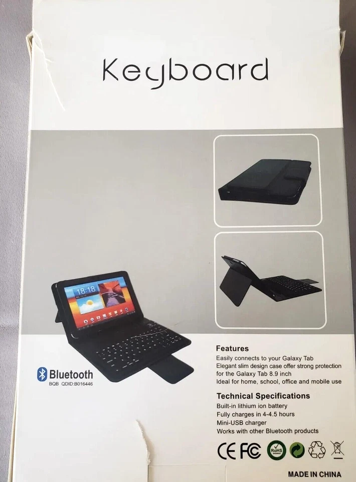 Capa teclado Bluetooth sem fio 8,9" para tablet Samsung Galaxy - Imagem 3 de 4