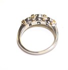 18K White & yellow gold 1.00ct Natural bezel 3 stone diamond ring band 5.9g I1 J — photo 9