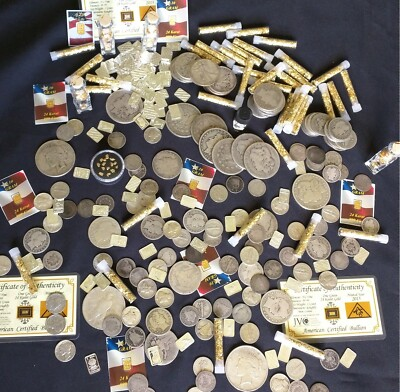 #ad ✯ Gold and Silver Estate Lot Sale ✯ Old U.S. Coins ✯ Bullion ✯ .999 Silver Bars $139.95