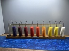 Vintage Ideal School Supply Co. MCM Abacus Colorful Rainbow MCM 50  s