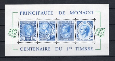 1985 MONACO BF 31 MNH ** Centenario del primo francobollo di Monaco