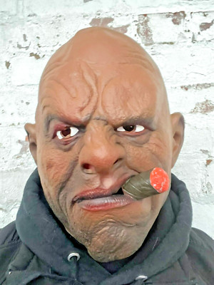 Schwarzer Mann Maske männlich Terry Crews Zigarre Rauchen Halloween Latex Kostüm Zubehör