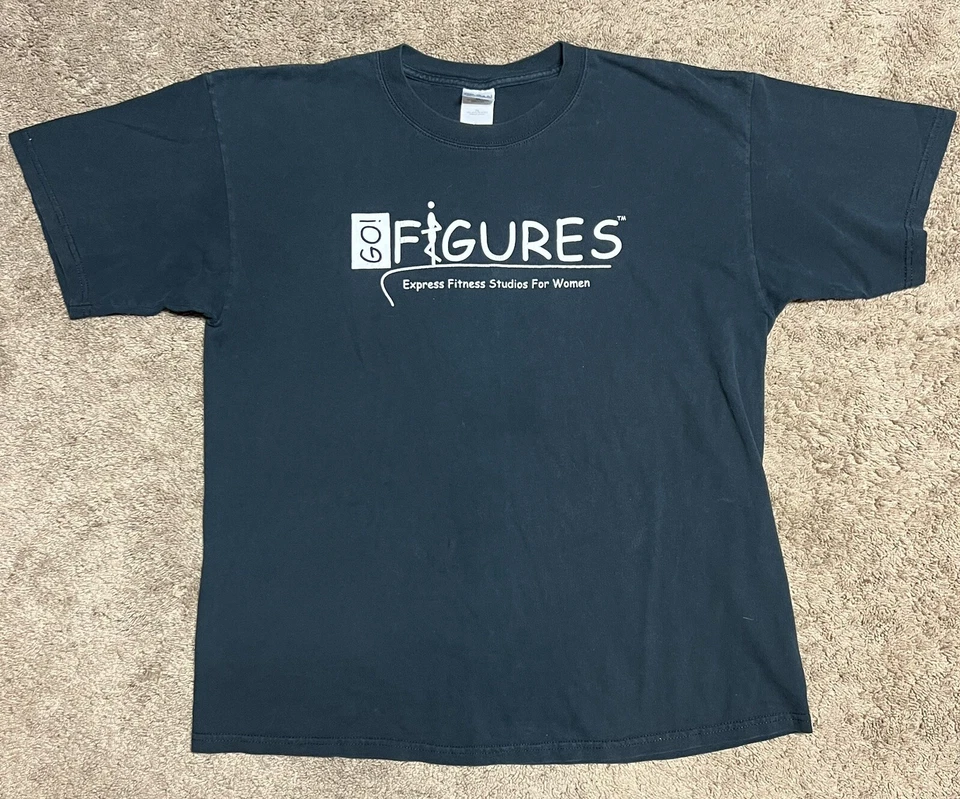 复古女式健身房 T 恤 Go Figures Express 健身尺寸 XL 90 年代 Y2K 运动 — 第 2/4 张图片