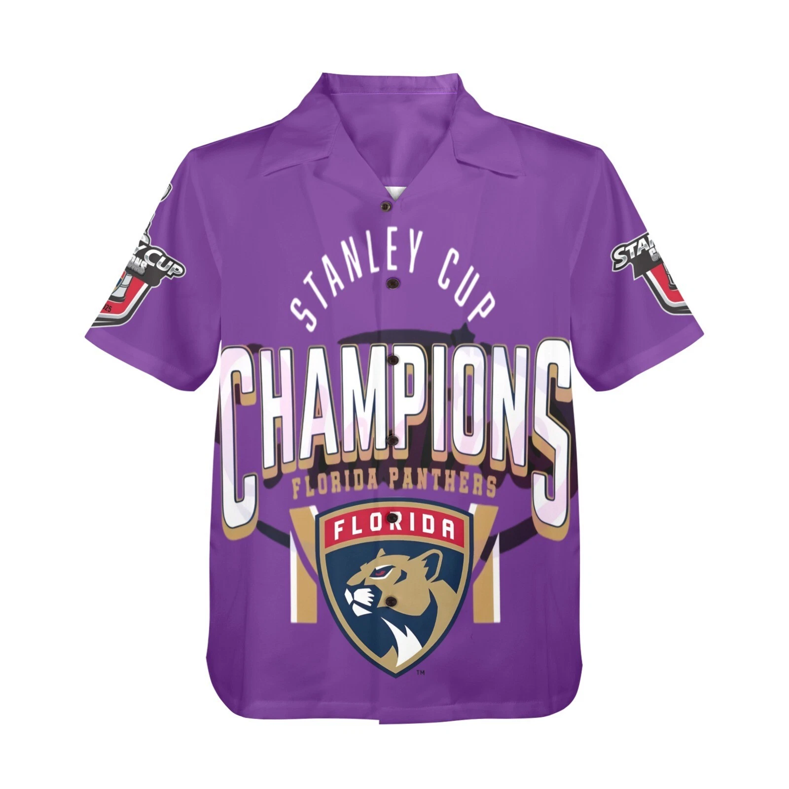 Hawaiian Button Shirt.  Florida Panthers. 2025 Stanley Cup Champions