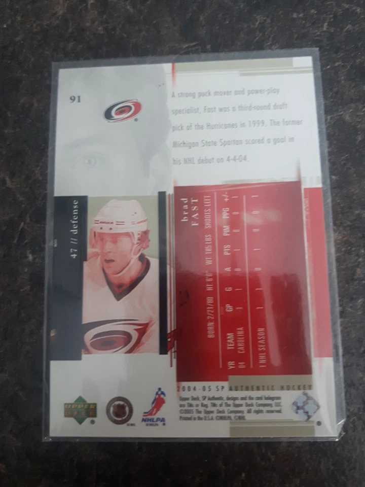 2004-05 Sp Authentic Future Watch Brad Fast Rookie RC Card# 91 - Image 2 of 2