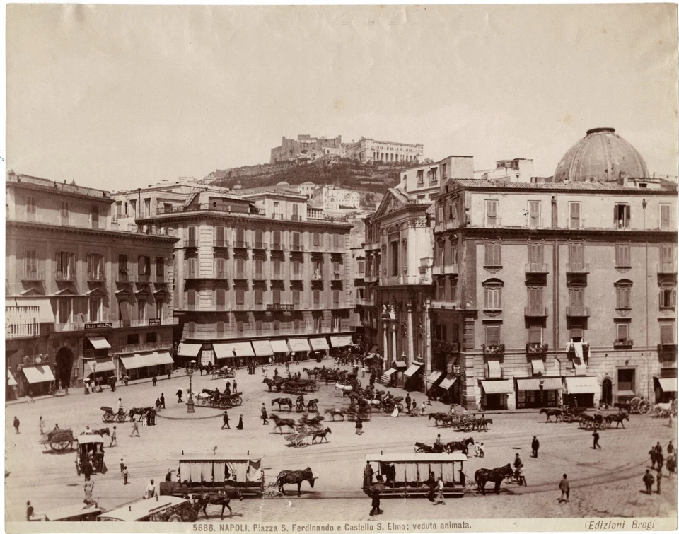 Two Naples Italy Napoli Antique Albumen Photos Panorama and City - Image 2 of 3
