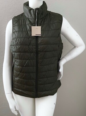 Active USA Quilted Padded Puffer Vest Olive Green Plus 1XL 2XL - New!