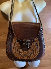 woman's, tooled-leather purse/bag/; 1970; excellent Shape