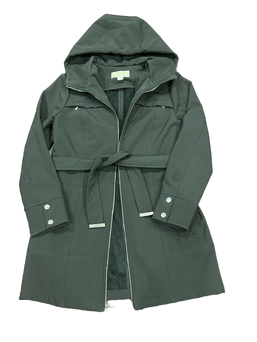 Michael Kors Womens Dark Brown Trench Coat Rain Coat Winter Coat Size M