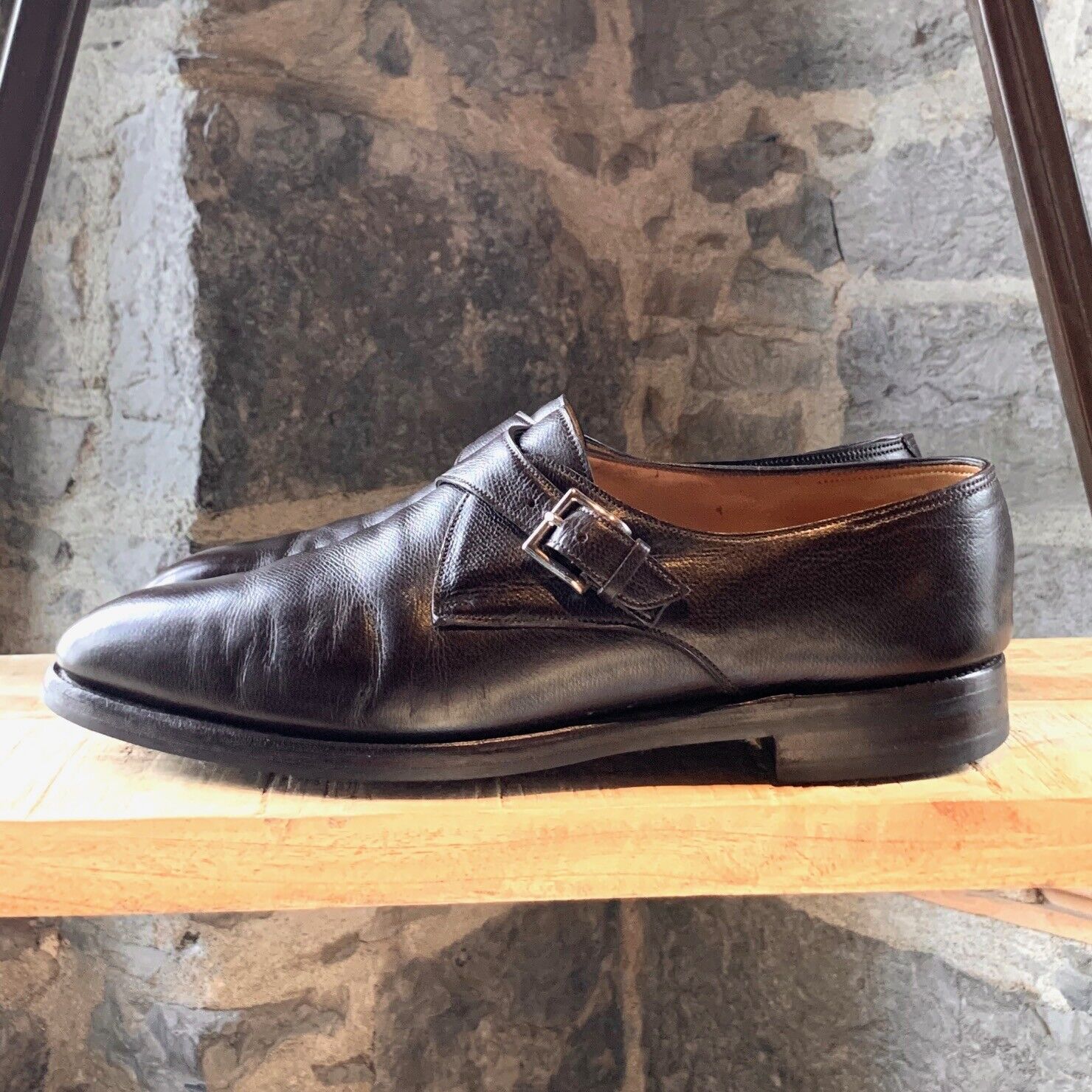 John Lobb Brown Leather Ashill Monk Strap Shoes - Size 43 IT - 10 US - 9 UK