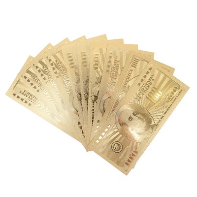 10 Stück US $ 100 Dollar 24k Goldfolie Golden USD Papiergeld Banknoten S'OY W D