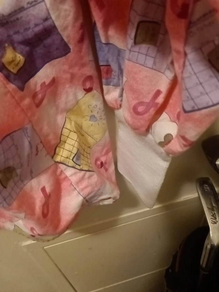 Crest Medical Scrub Top Breast cancer Long Sleeve Size L LastButton Don't Work - Image 3 of 4