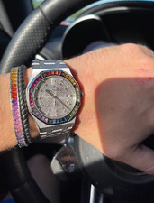 FACTORY 10 KN! AUDEMARS PIGUET, ROYAL OAK RAINBOW GOLD AND DIAMOND BEZEL WATCH 12