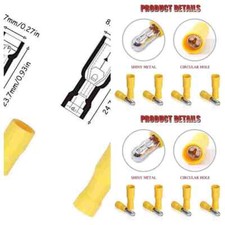 Connector Wire 100/50X Yellow Insulated Female/Male Bullet Butt Crimp Terminals