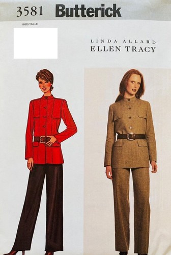 Patron De Couture Vintage Butterick Ellen Tracy 4683 - Haut Et Pantalon Années 80