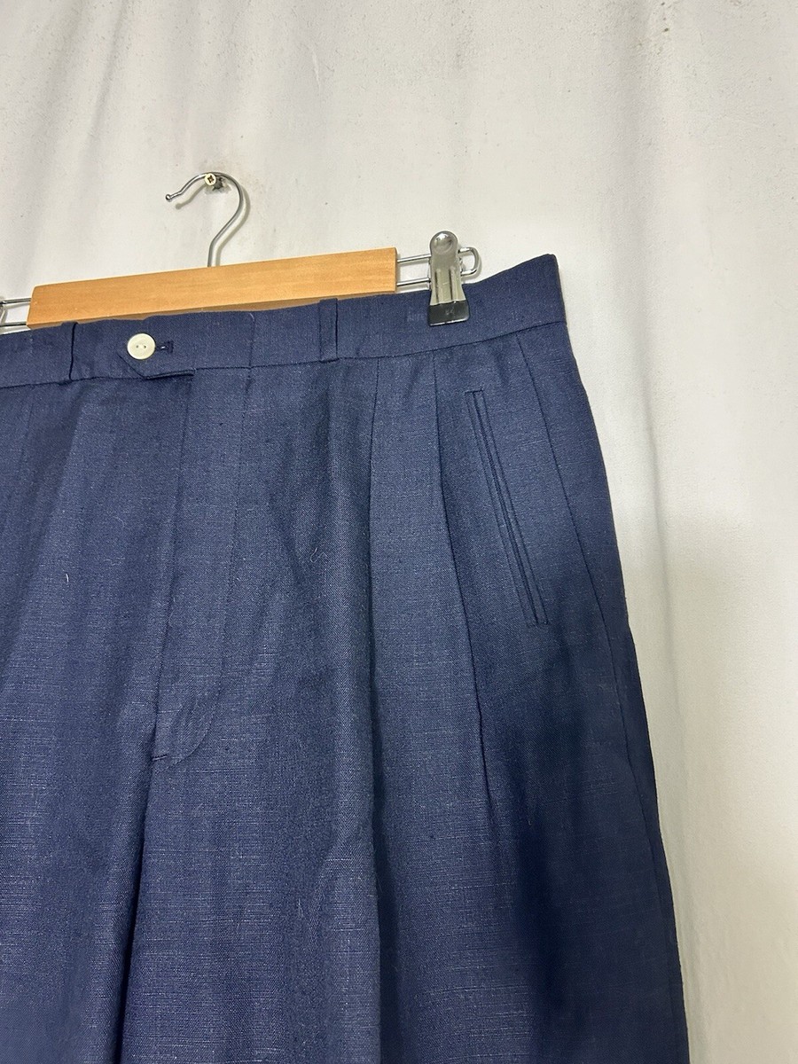 Vintage Barry Bricken Womens Size 14 Navy Dress Pants Wool 31x31