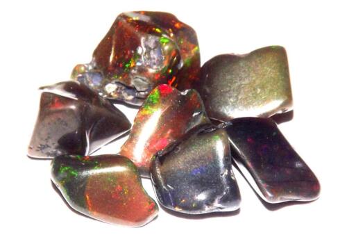 8.25 cts Ethiopian Black Fire Opal Polished Rough Specimen Lot  7 Pcs ~yexr525 - 第 1/4 張圖片
