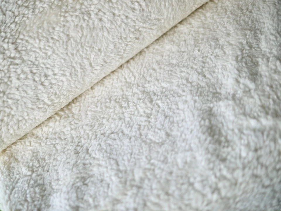Plüschstoff Teddy Stoff Plüsch natur Webpelz weich flauschig für Kissen Decken - Bild 4 von 4