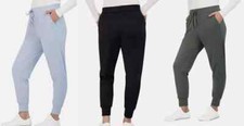 Sage Collective Womens Nylon-Stretch, Drawstring, Cuffed-Leg Joggers Pockets 1