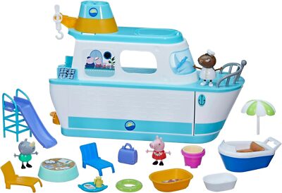 Peppa Pig Kreuzfahrtschiff, mehrstöckiges Spielset mit 17 Teilen, Vorschulspielzeug für 3 Jahre
