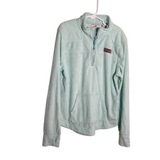 Vineyard Vines Sweatshirt Girl's Large Teal Mint 1/4 Zip Terry Pullover Casual