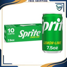 Sprite Lemon Lime Mini Soda Pop Soft Drink 7.5 Fl Oz 10 Pack Cans...