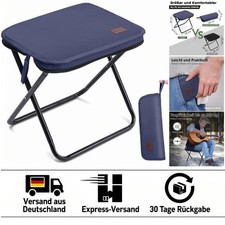 Faltbarer Campinghocker 33×26,5cm, 120kg Tragkraft - Idealer Anglerstuhl in Blau