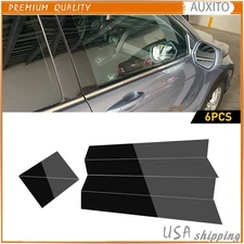 6PCS Black Car Door Window Pillar Post Cover Trim For 2005-2010 Chrysler 300 PC