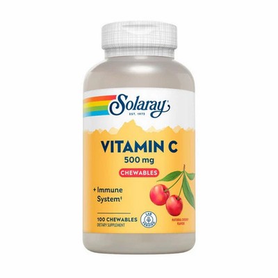 Vitamin C Chewable Cherry 100 Wafers 500 mg by Solaray