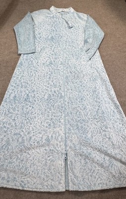 Soft Surroundings M Floral Chenille House/Sleep Dress Maxi Length Pockets