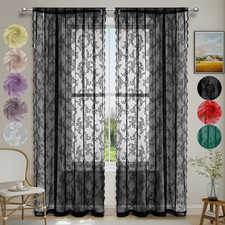 1 Pc Lace Sheer Curtain Panel Floral Net Voile Window Drape Bedroom Living Room